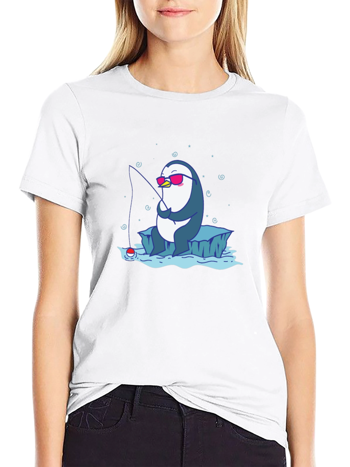 Cool Penguin Fishing T-Shirt