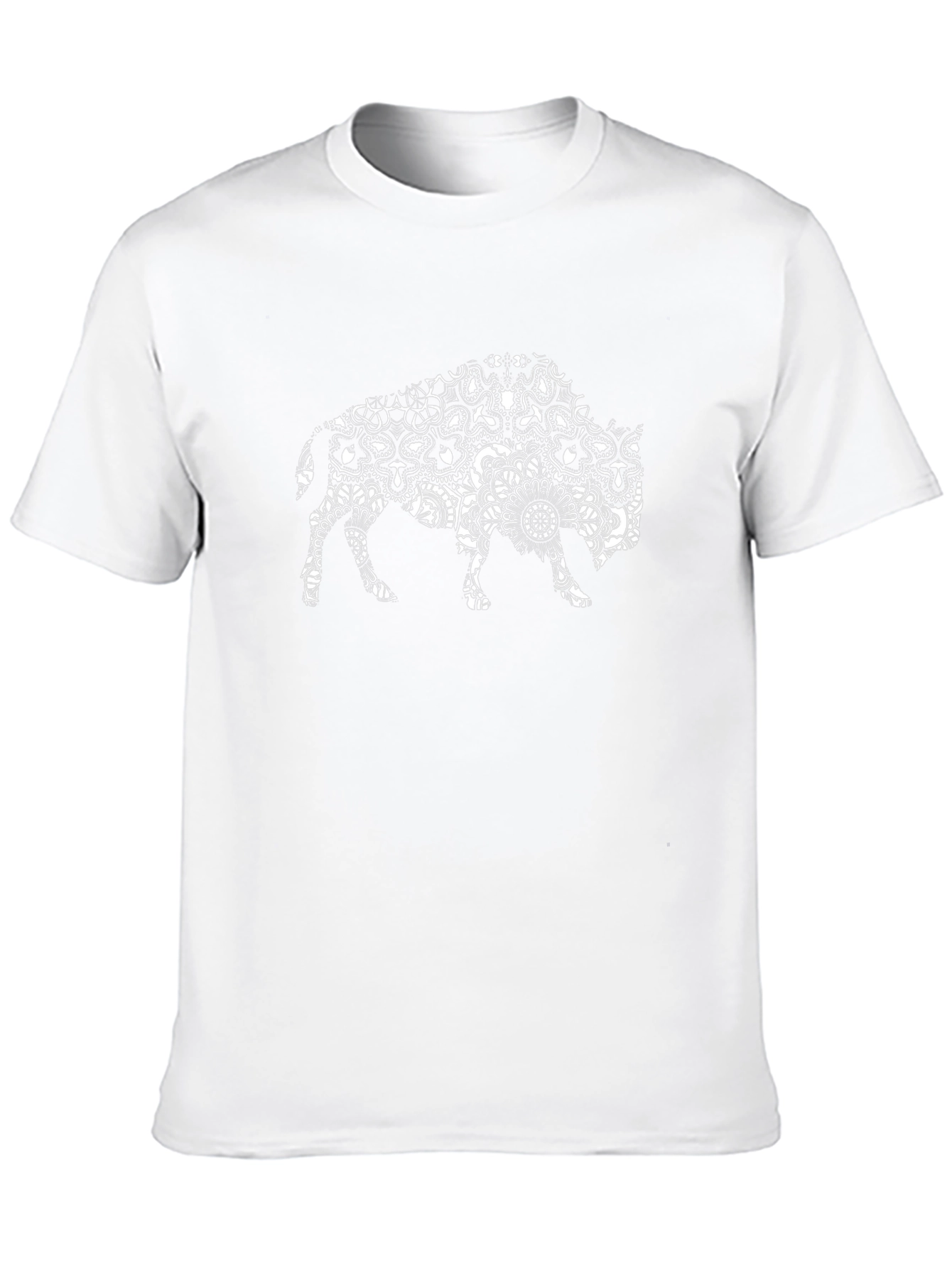 Buffalo Mandala Graphic Print Black T-Shirt