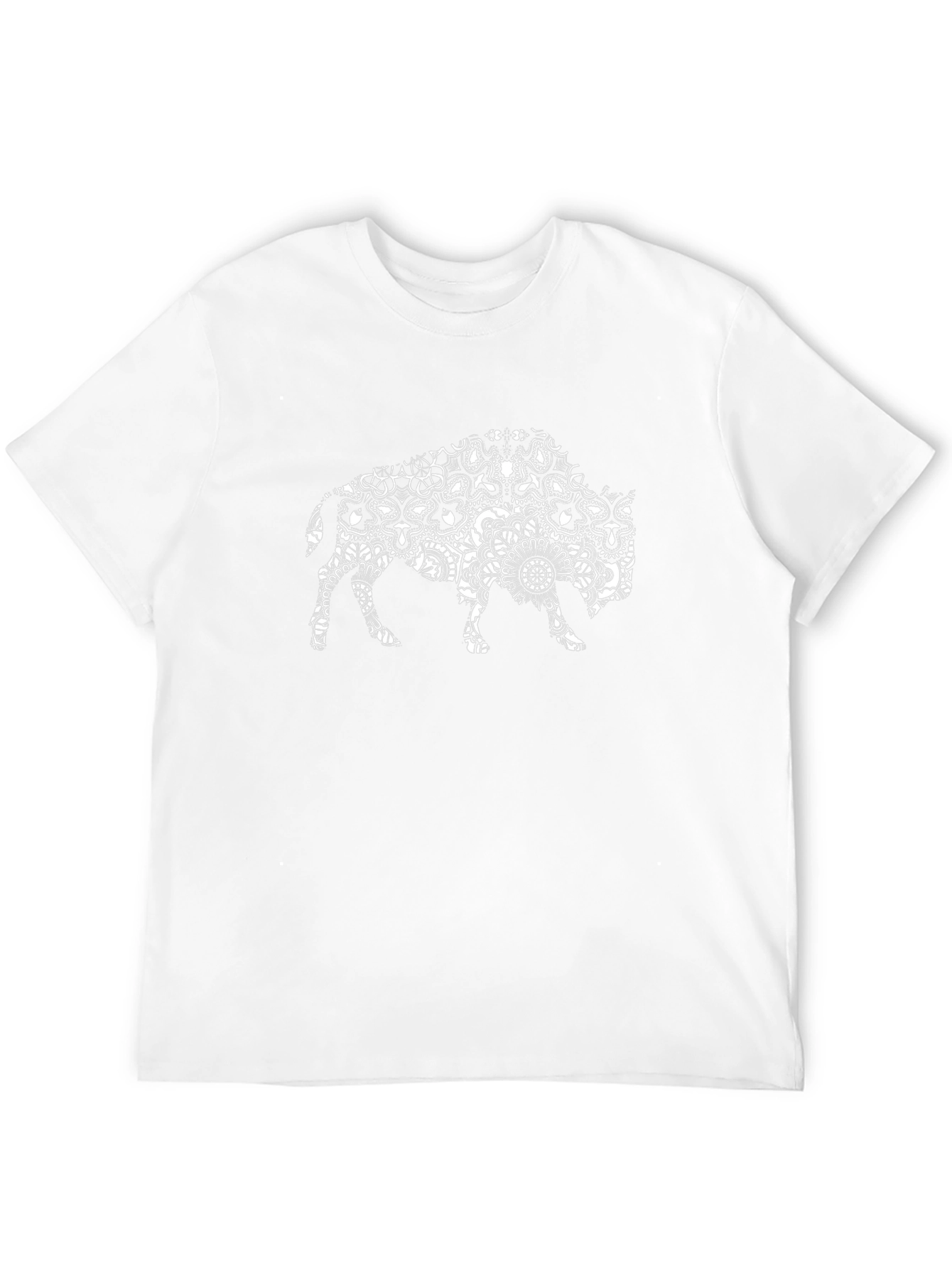 Buffalo Mandala Graphic Print Black T-Shirt