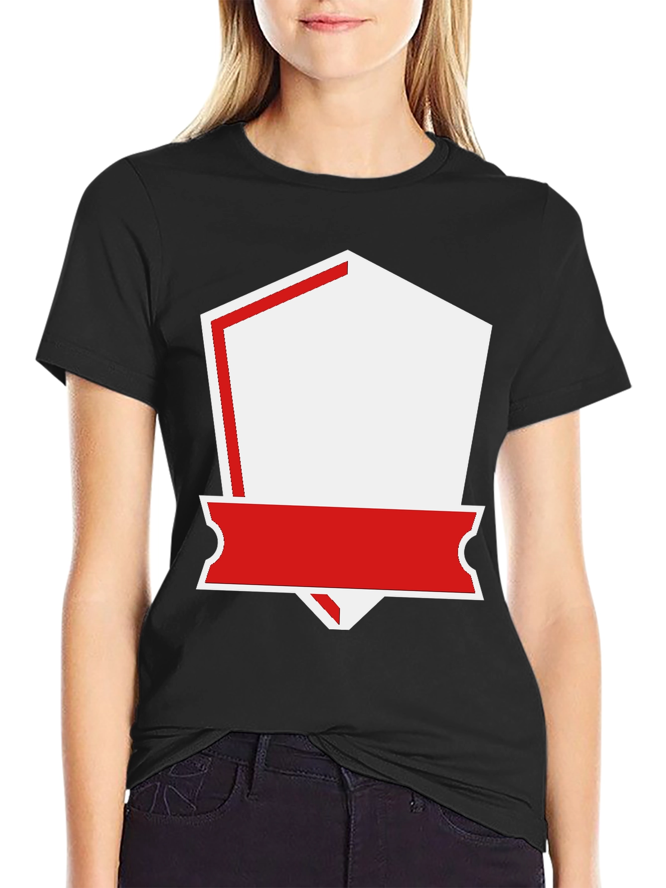 Stylish Black T-Shirt with Custom Patch