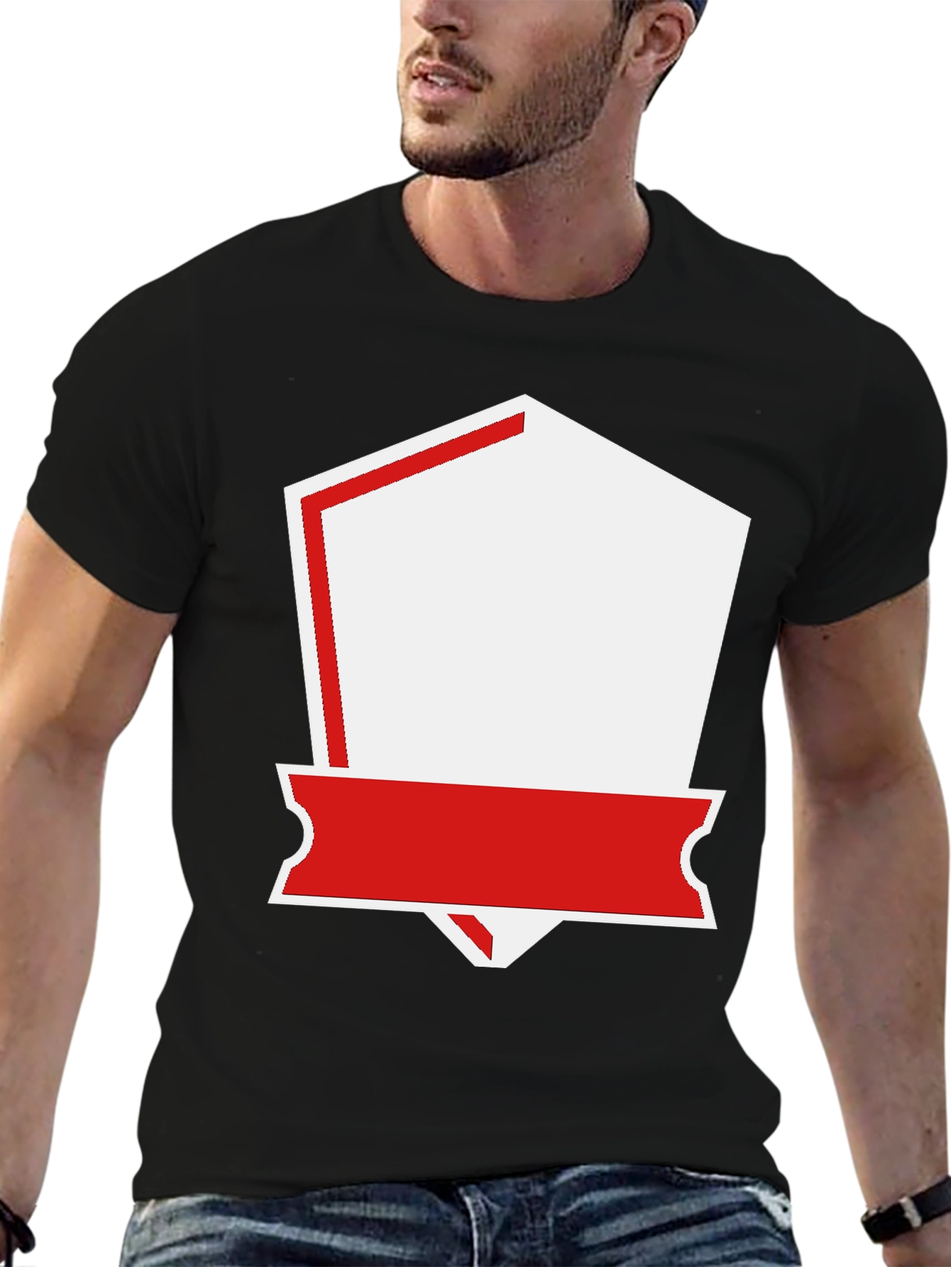 Stylish Black T-Shirt with Custom Patch