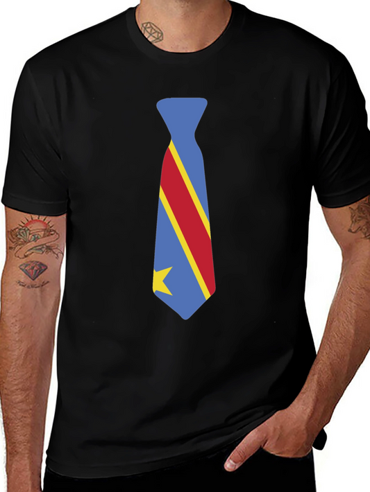DR Congo Flag Tie T-Shirt