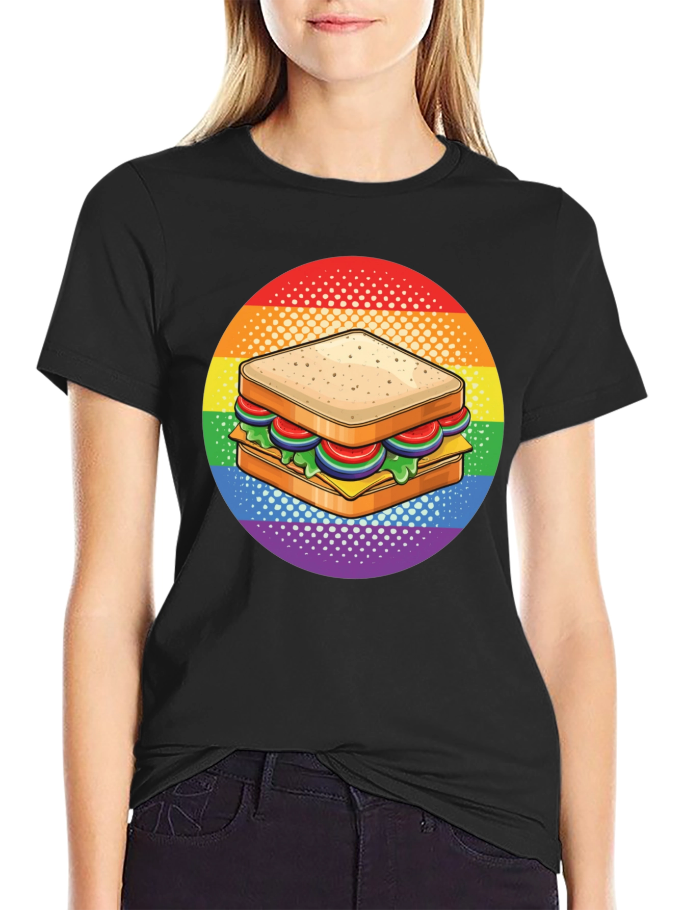 Sandwich Pride T-Shirt - Rainbow Foodie Tee