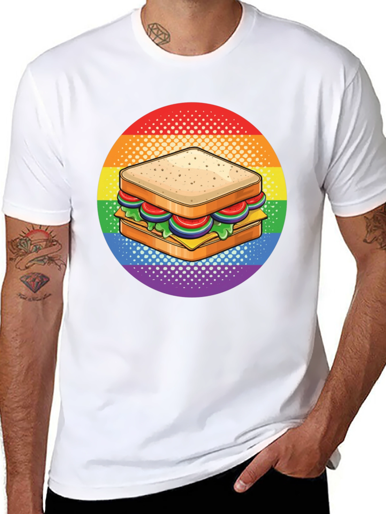 Sandwich Pride T-Shirt - Rainbow Foodie Tee