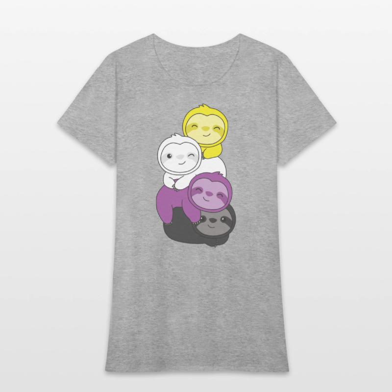 Nonbinary Flag Pride Lgbtq Cute Sloth Pile