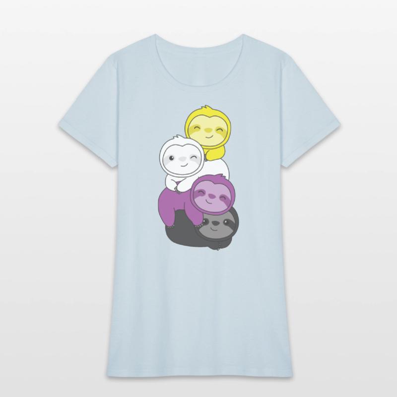 Nonbinary Flag Pride Lgbtq Cute Sloth Pile