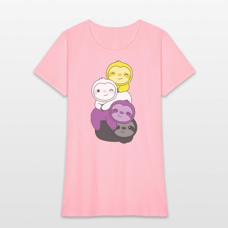 Nonbinary Flag Pride Lgbtq Cute Sloth Pile