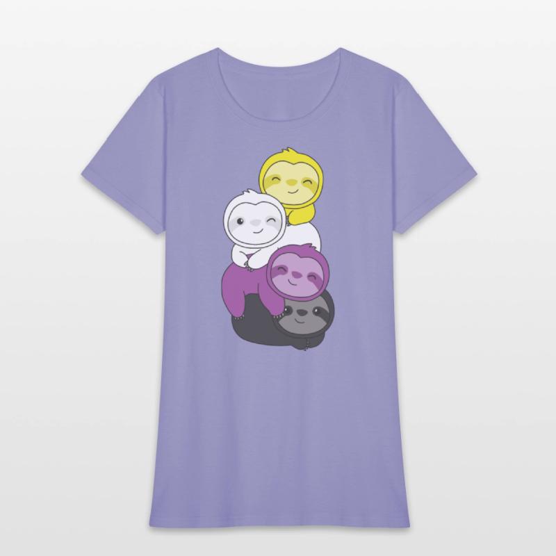 Nonbinary Flag Pride Lgbtq Cute Sloth Pile