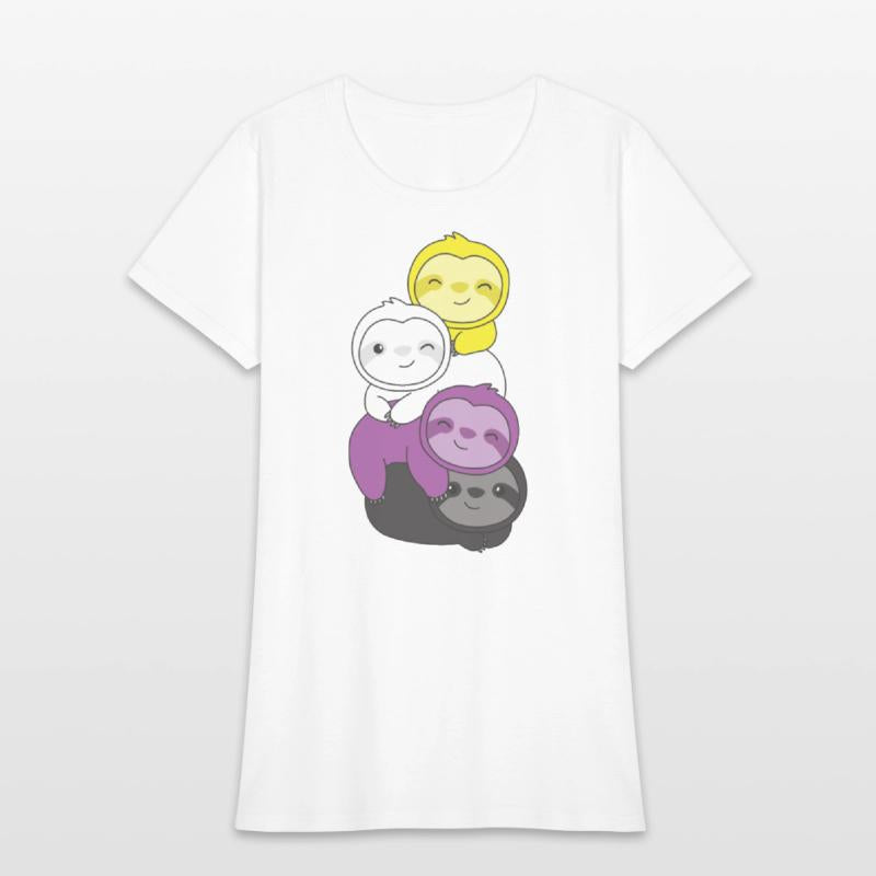 Nonbinary Flag Pride Lgbtq Cute Sloth Pile