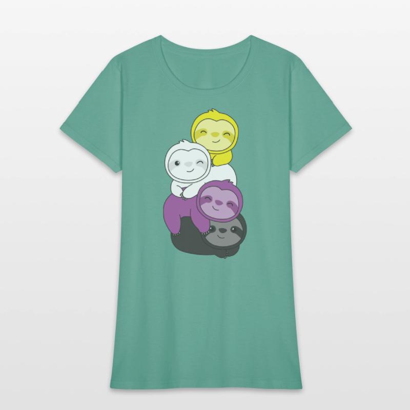 Nonbinary Flag Pride Lgbtq Cute Sloth Pile