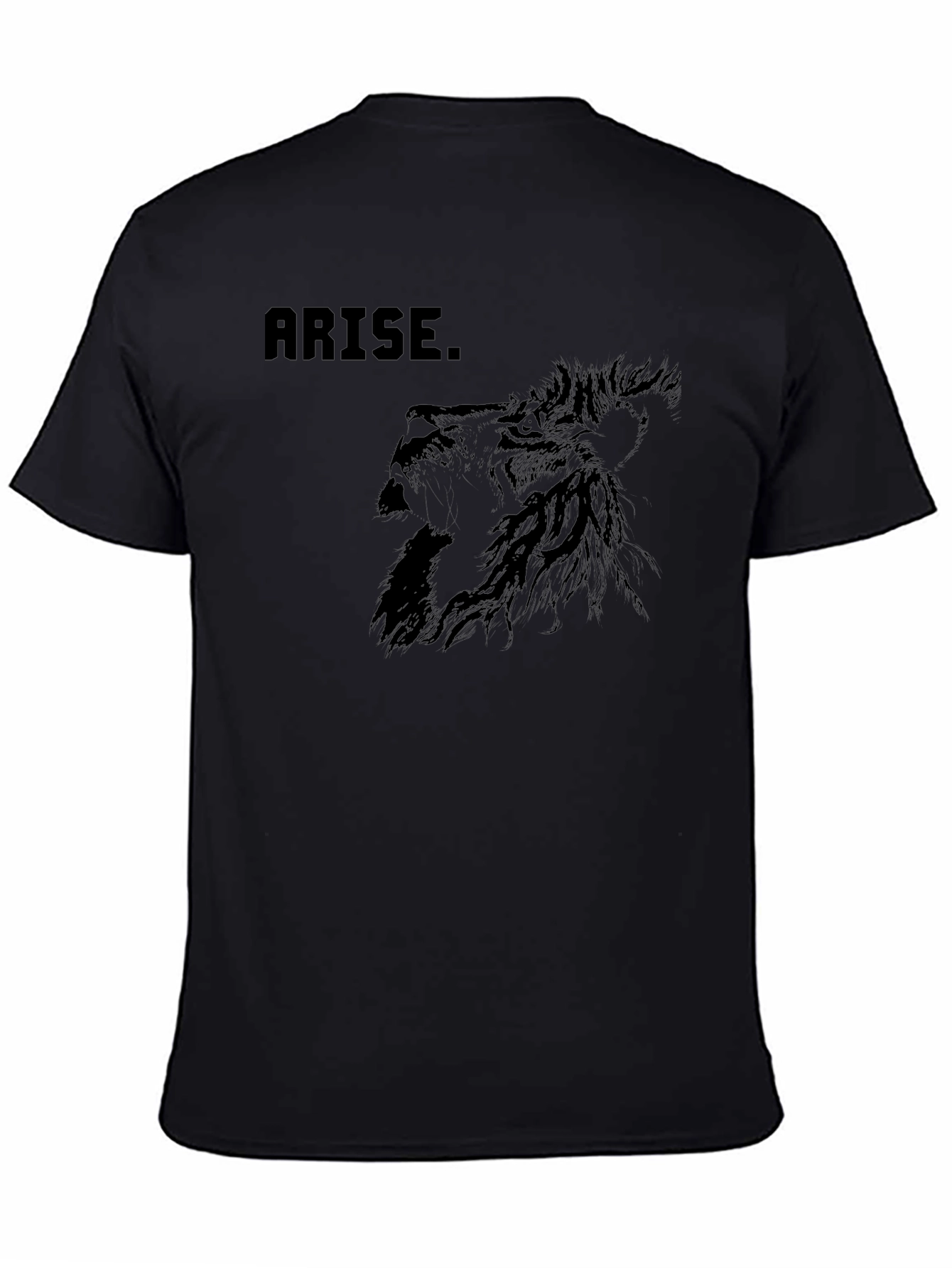 Arise Lion Graphic Black T-Shirt