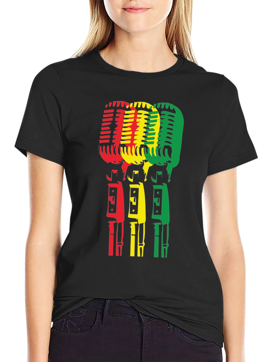 Rasta Microphone Graphic T-Shirt