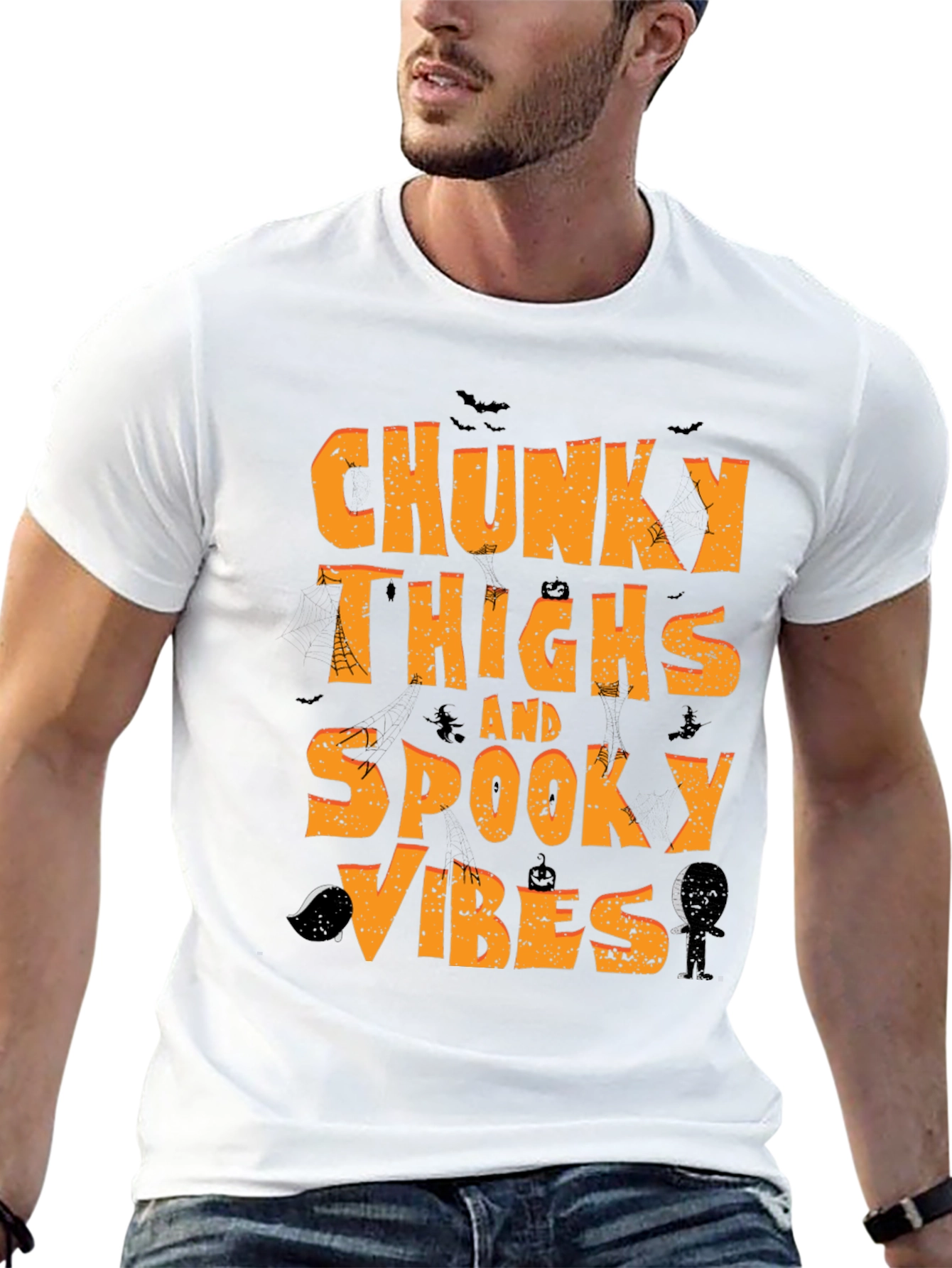 Chunky Thighs Spooky Vibes Halloween T-Shirt