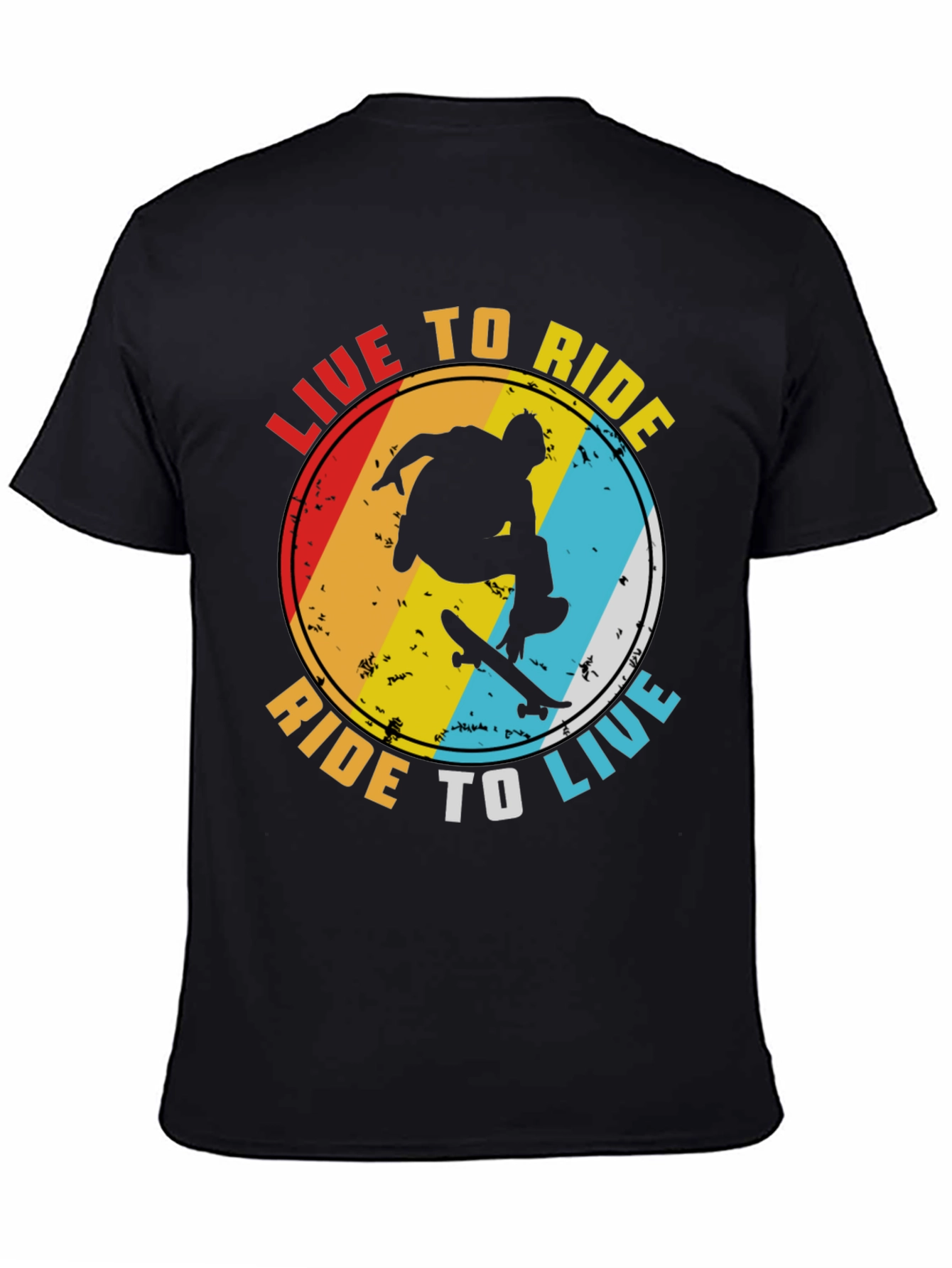 Live to Ride Graphic Tee - Skateboard Design