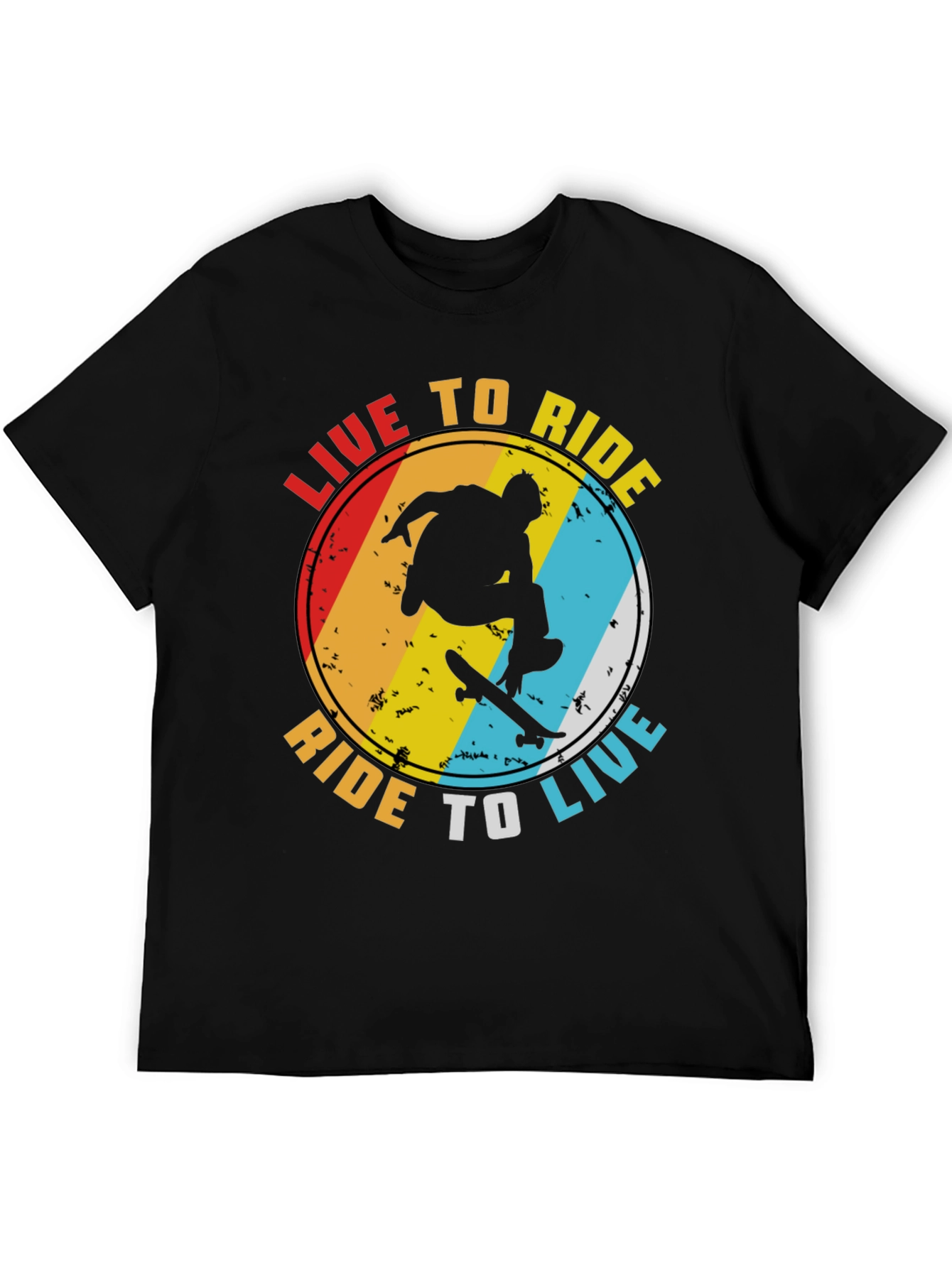 Live to Ride Graphic Tee - Skateboard Design