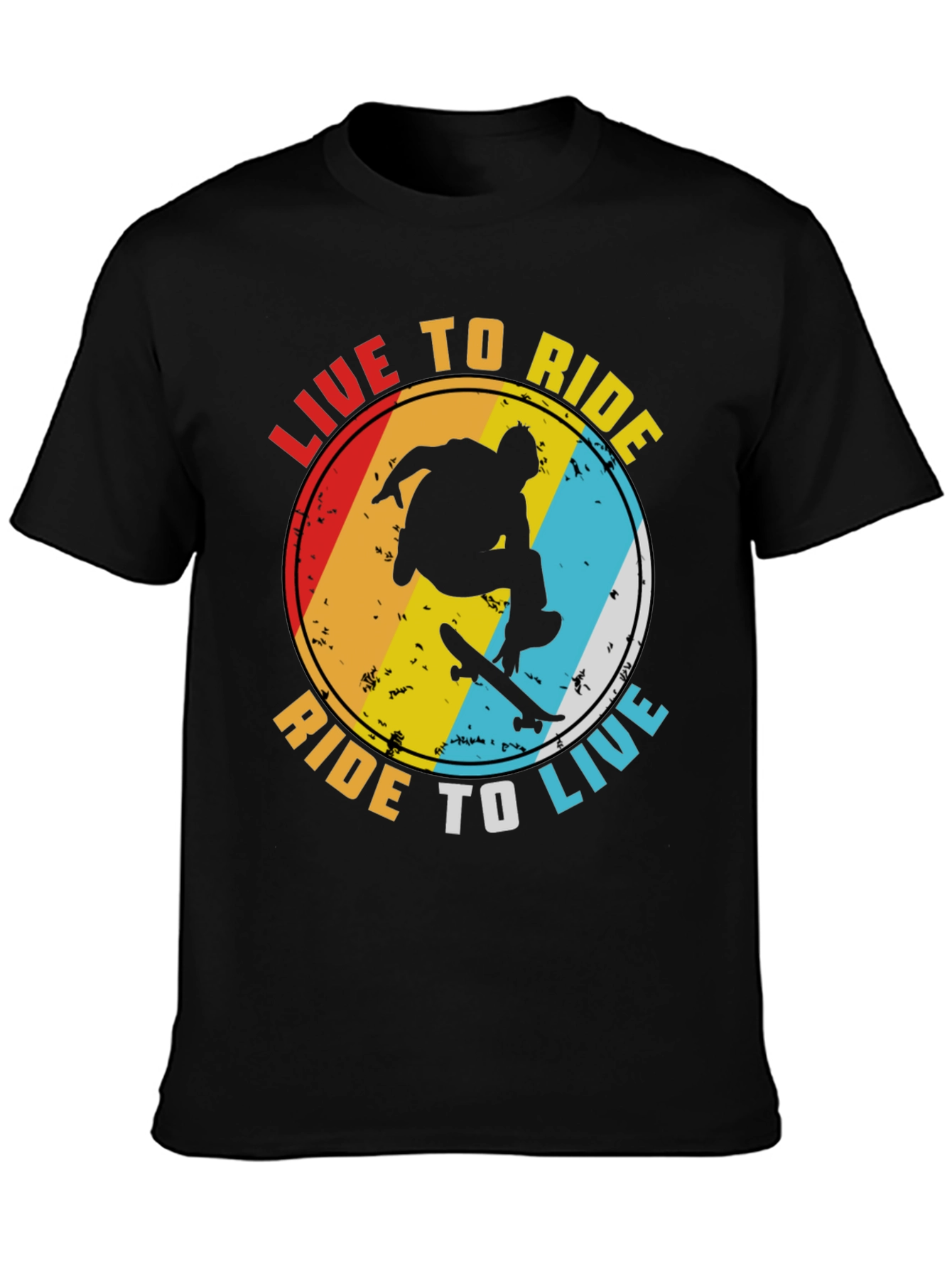 Live to Ride Graphic Tee - Skateboard Design