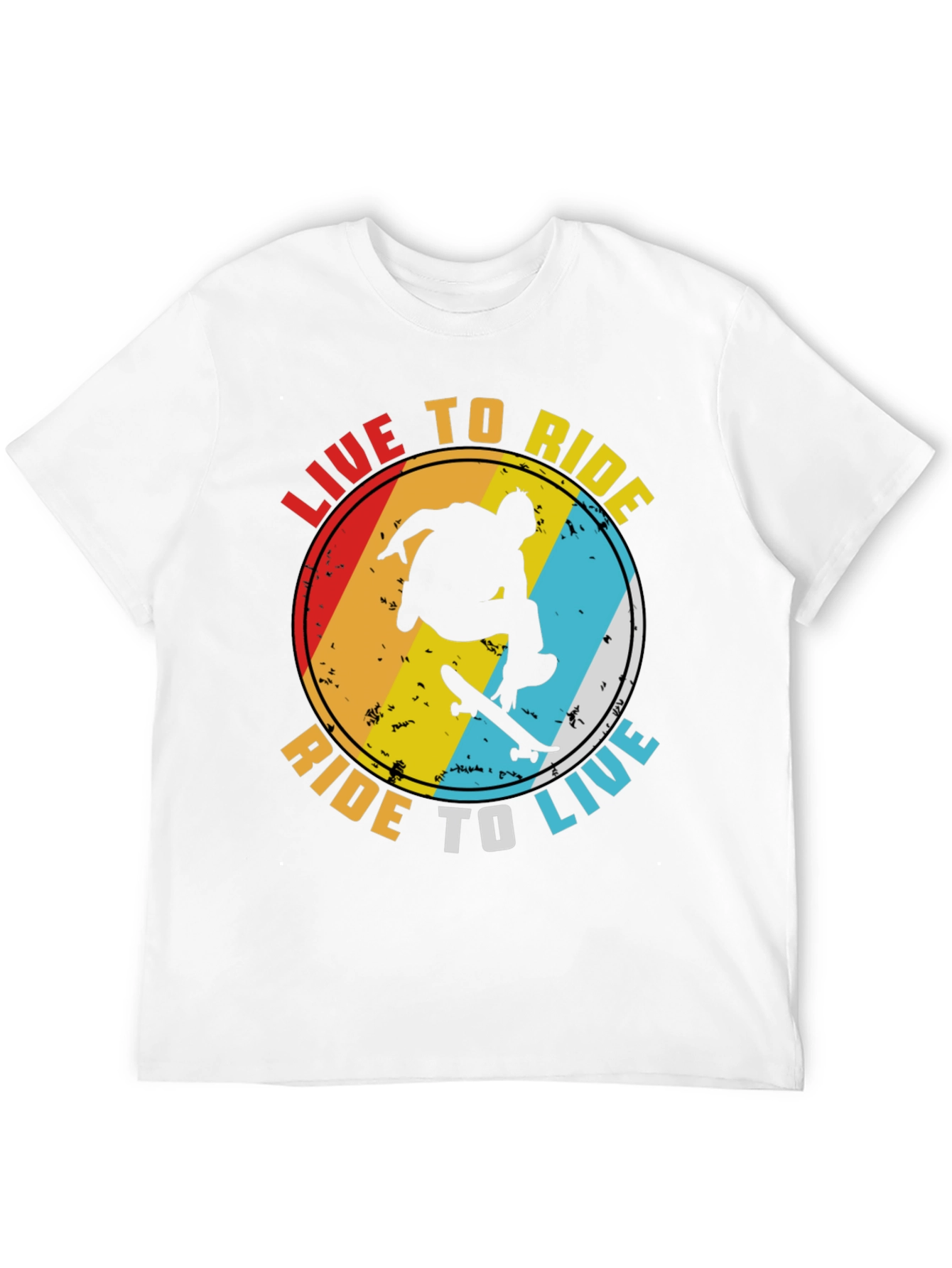 Live to Ride Graphic Tee - Skateboard Design