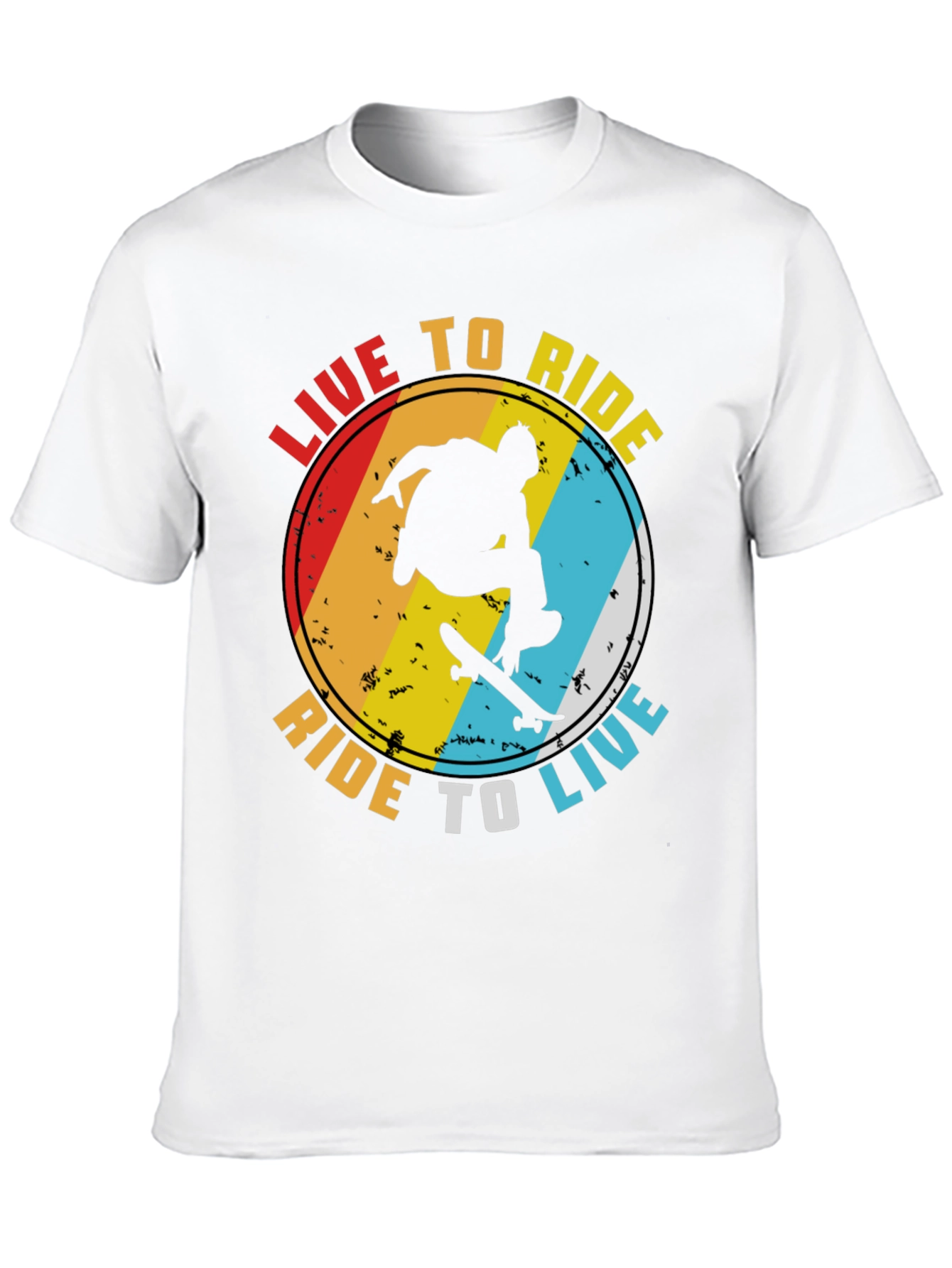 Live to Ride Graphic Tee - Skateboard Design
