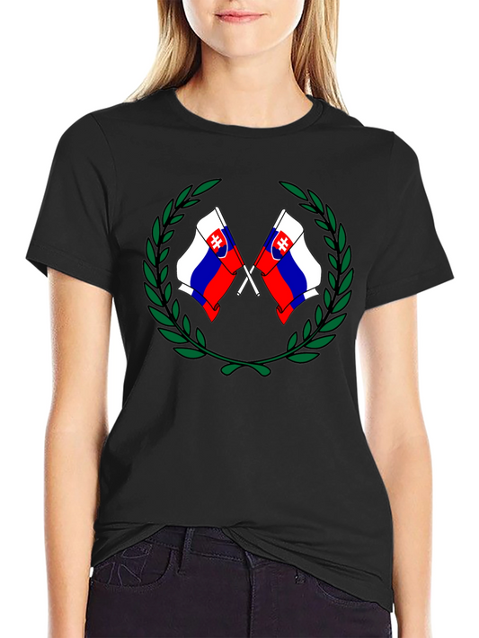 Slovakian Flag T-Shirt - Black Graphic Tee