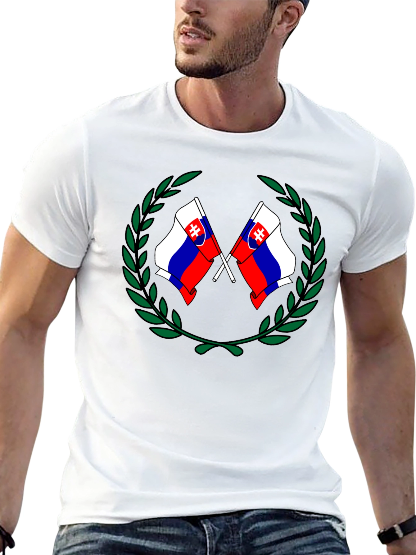 Slovakian Flag T-Shirt - Black Graphic Tee