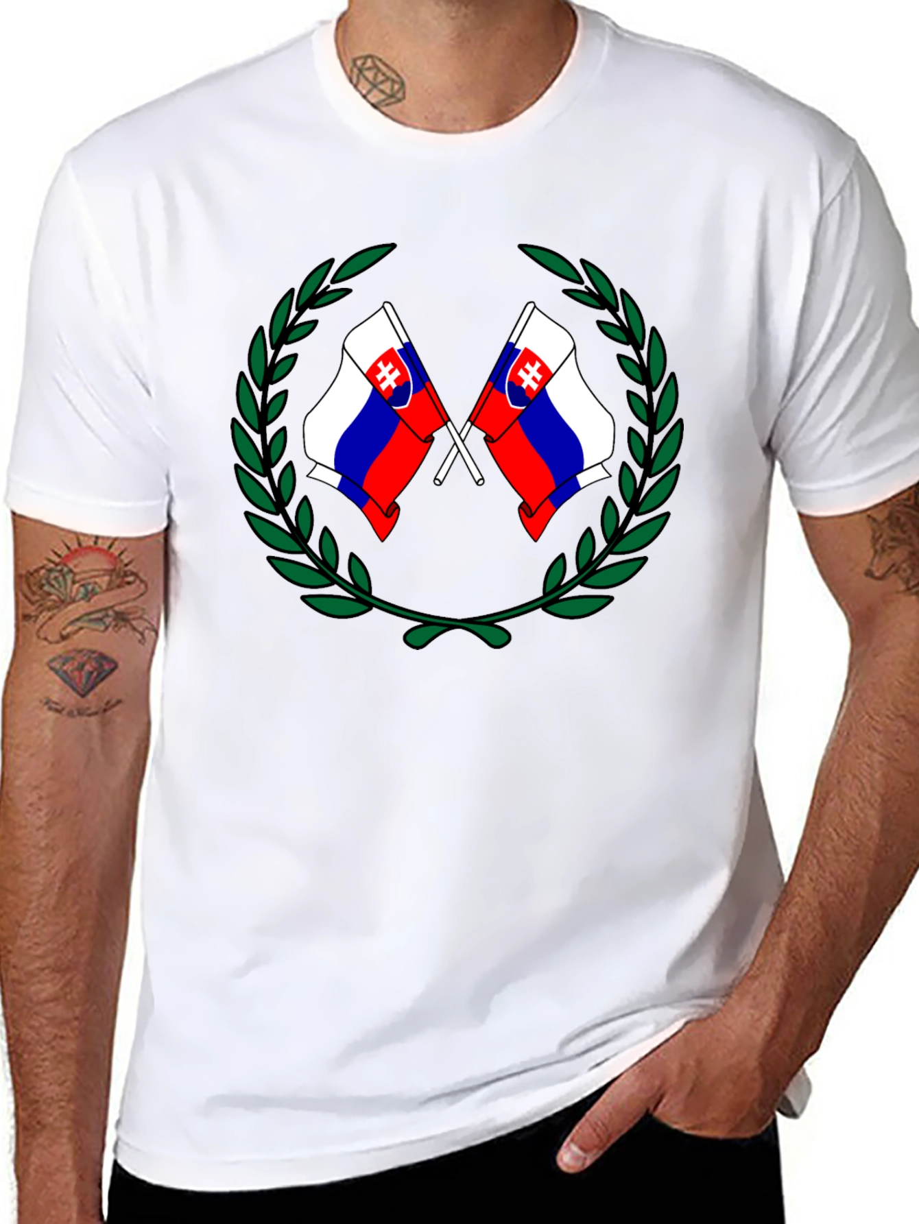 Slovakian Flag T-Shirt - Black Graphic Tee