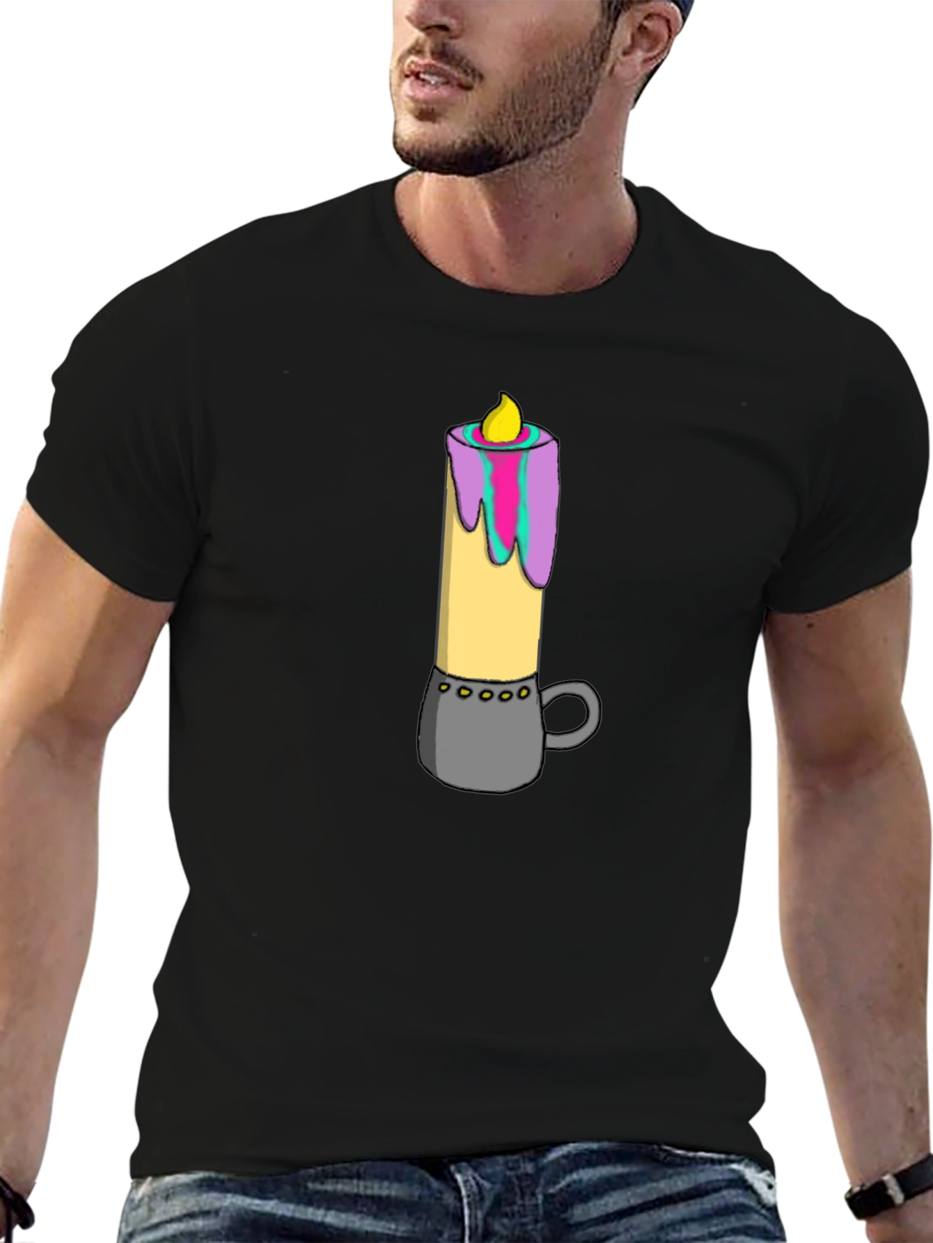 Candle Graphic Tee - Quirky Comfort