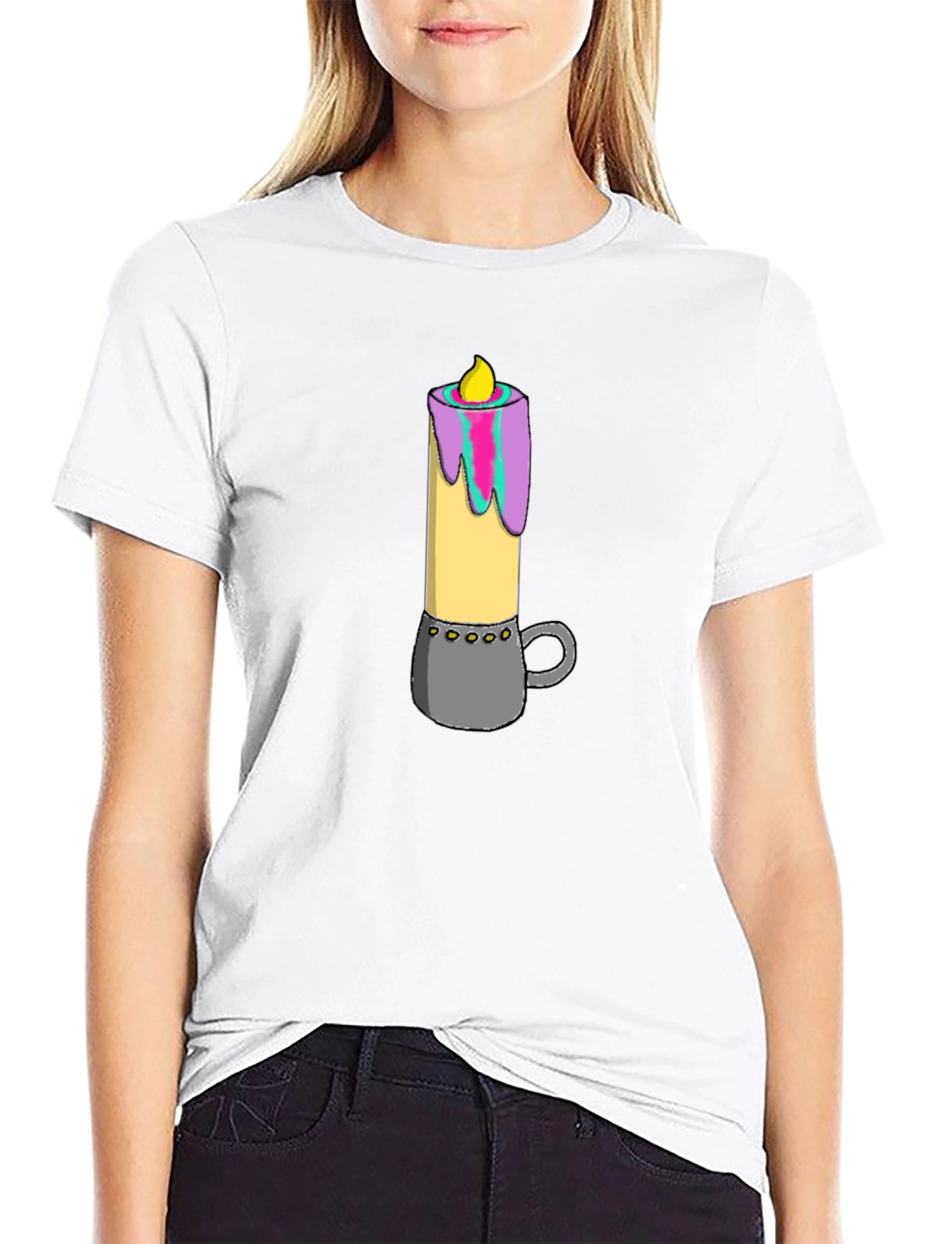 Candle Graphic Tee - Quirky Comfort