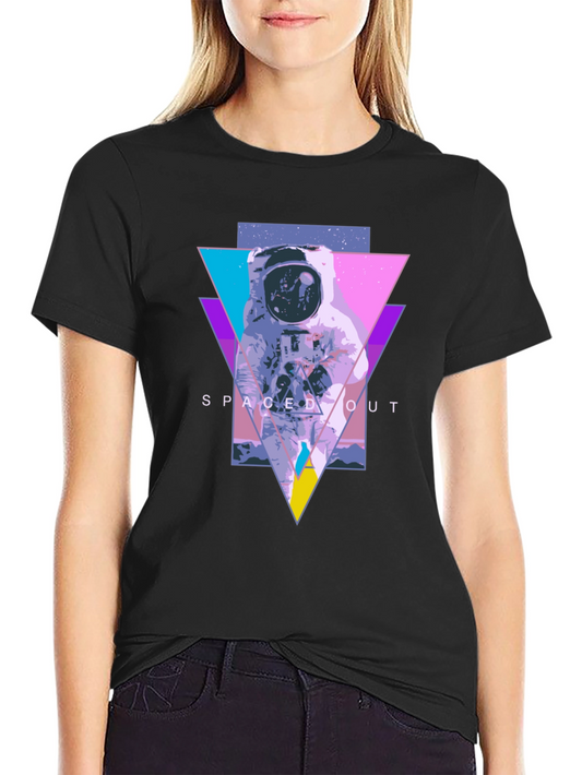 Spaced Out Astronaut Graphic Tee - Black