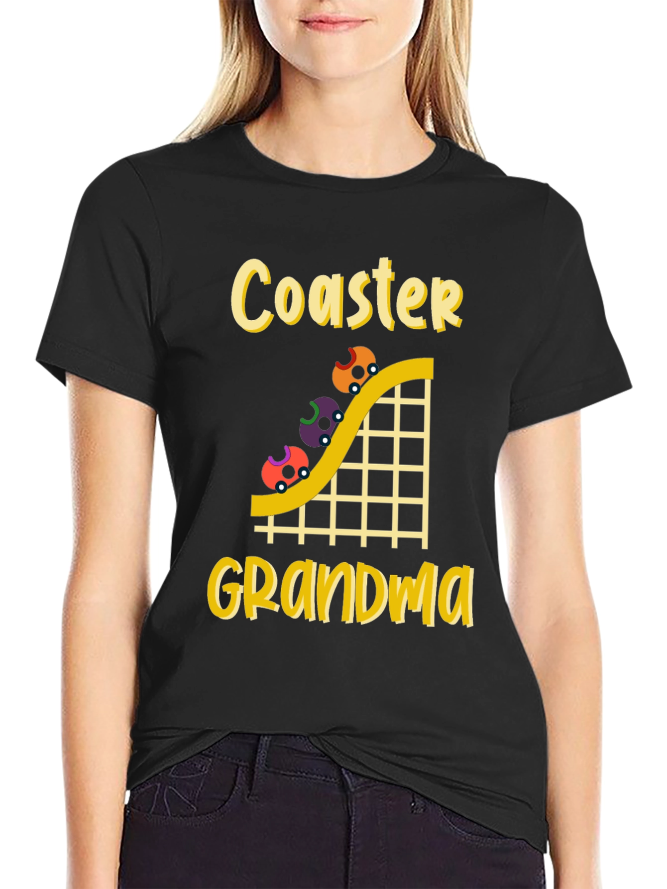 Coaster Grandma Black T-Shirt