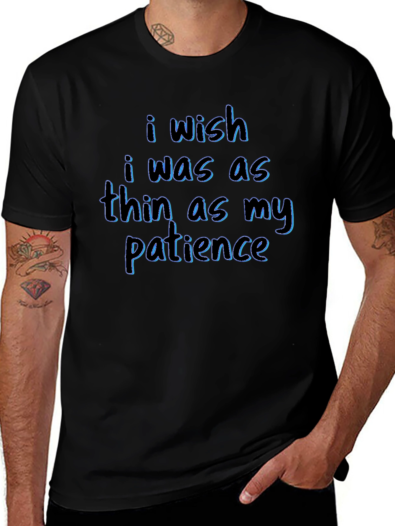 Wish I Was Thin T-Shirt - Humorous Tee