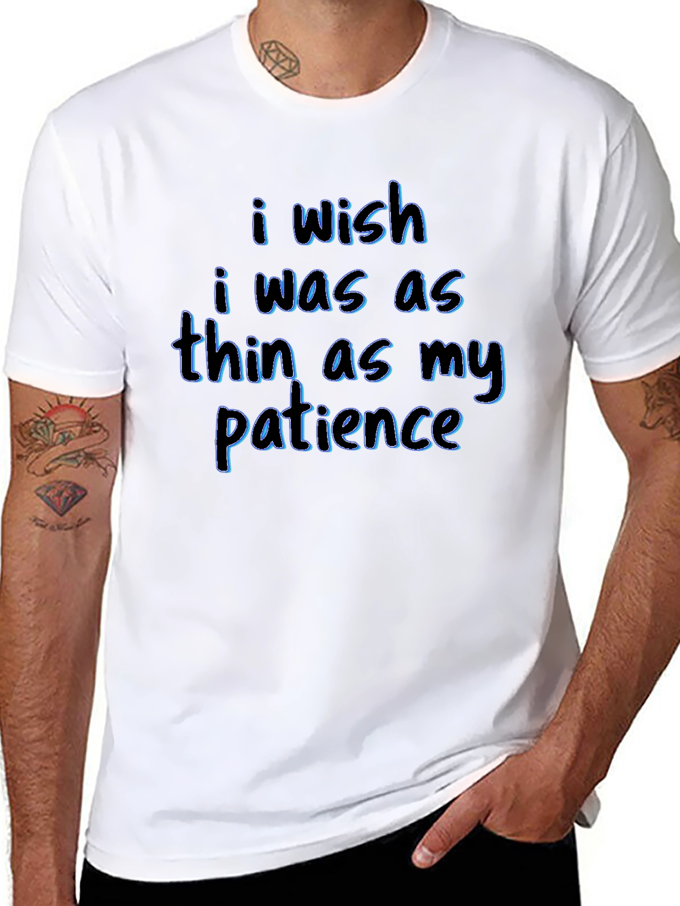 Wish I Was Thin T-Shirt - Humorous Tee