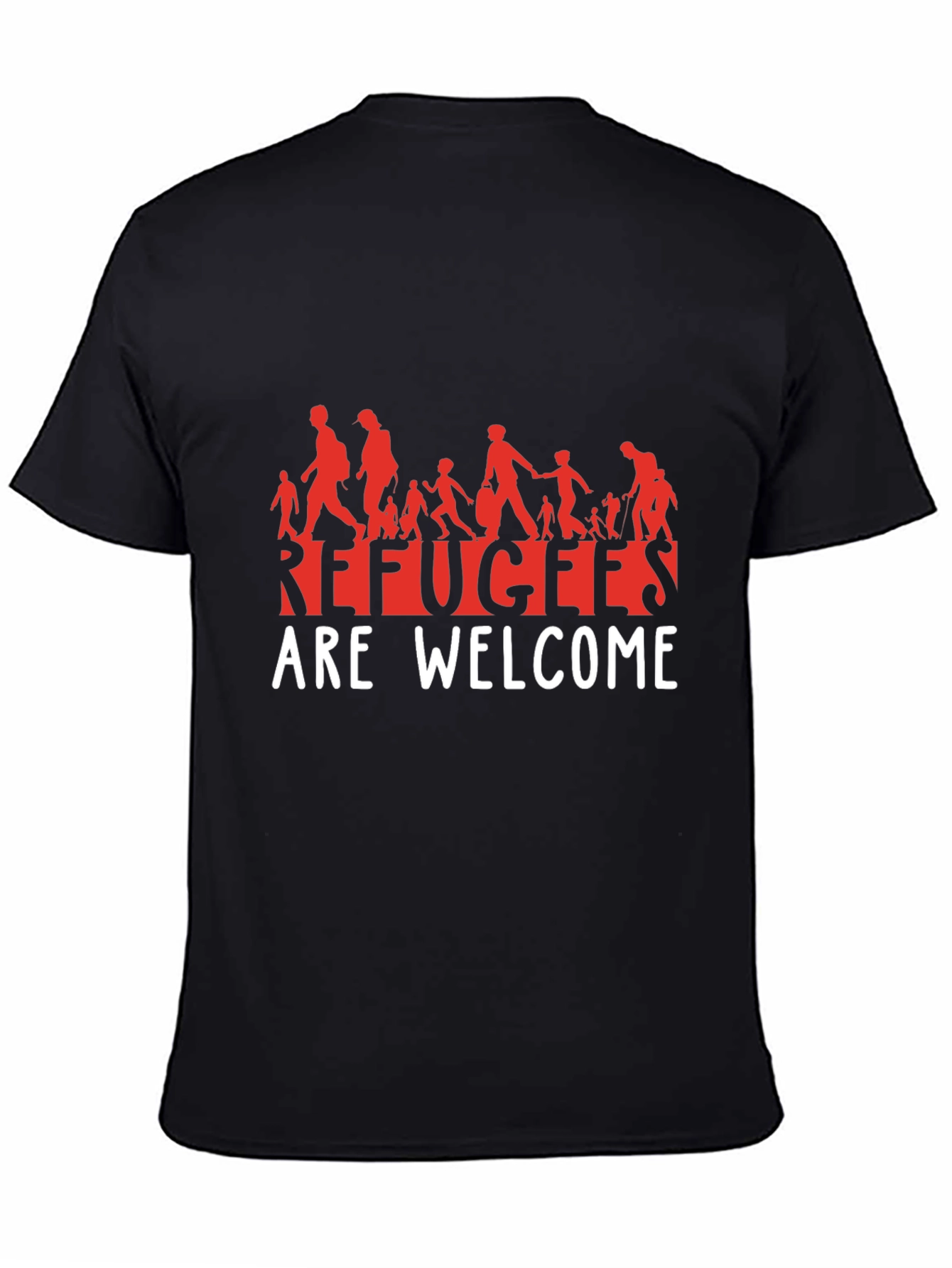 Refugees Are Welcome T-Shirt - Black Graphic Tee