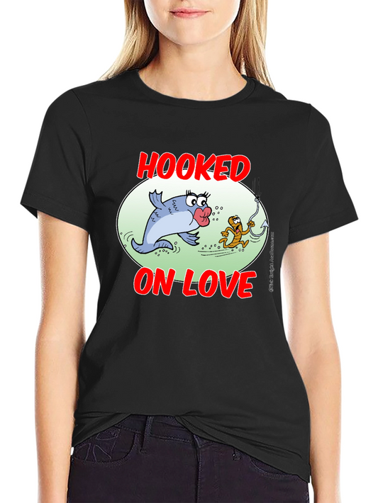 Hooked on Love Graphic Tee - Funny Fishing Shirt