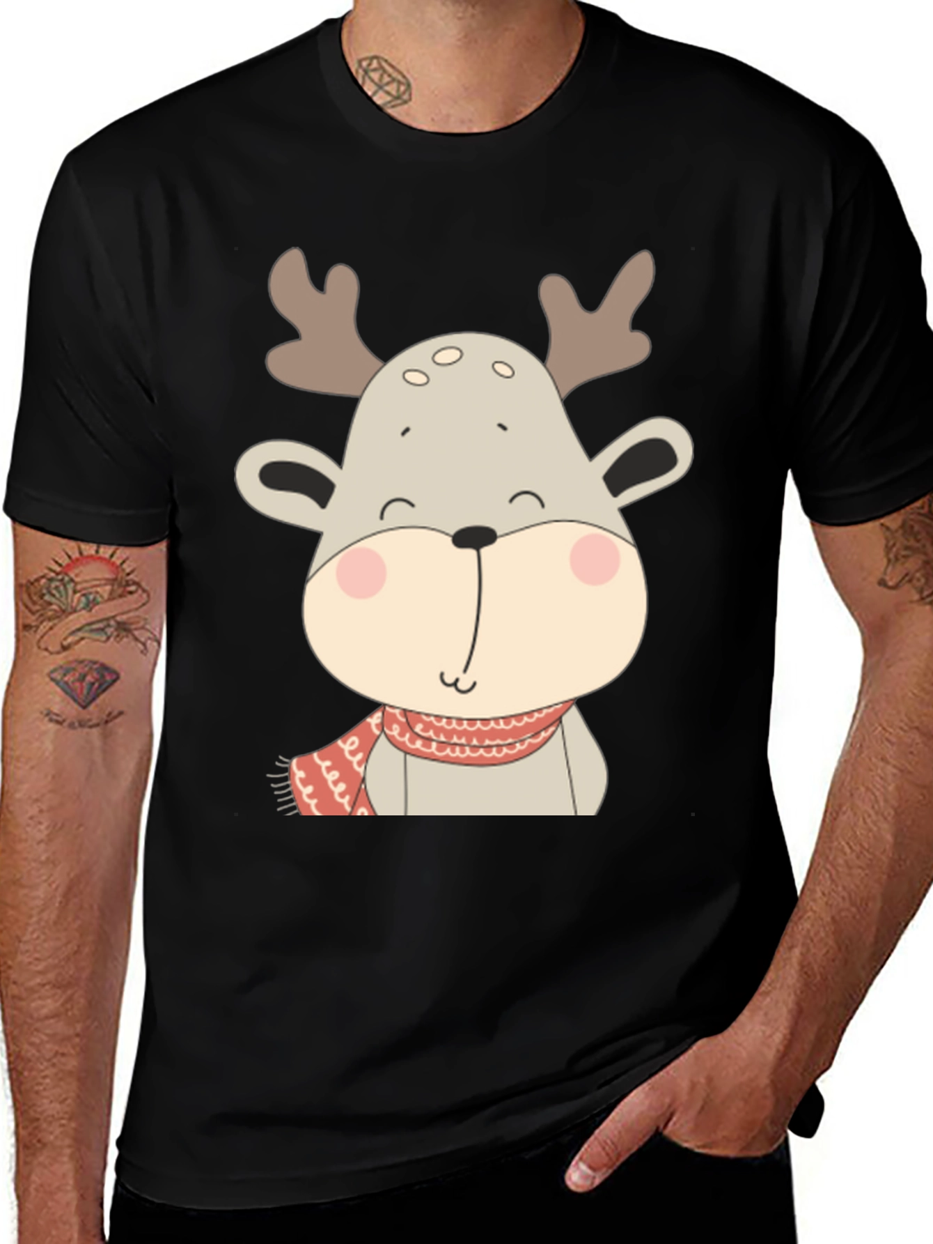 Cute Reindeer Graphic T-Shirt