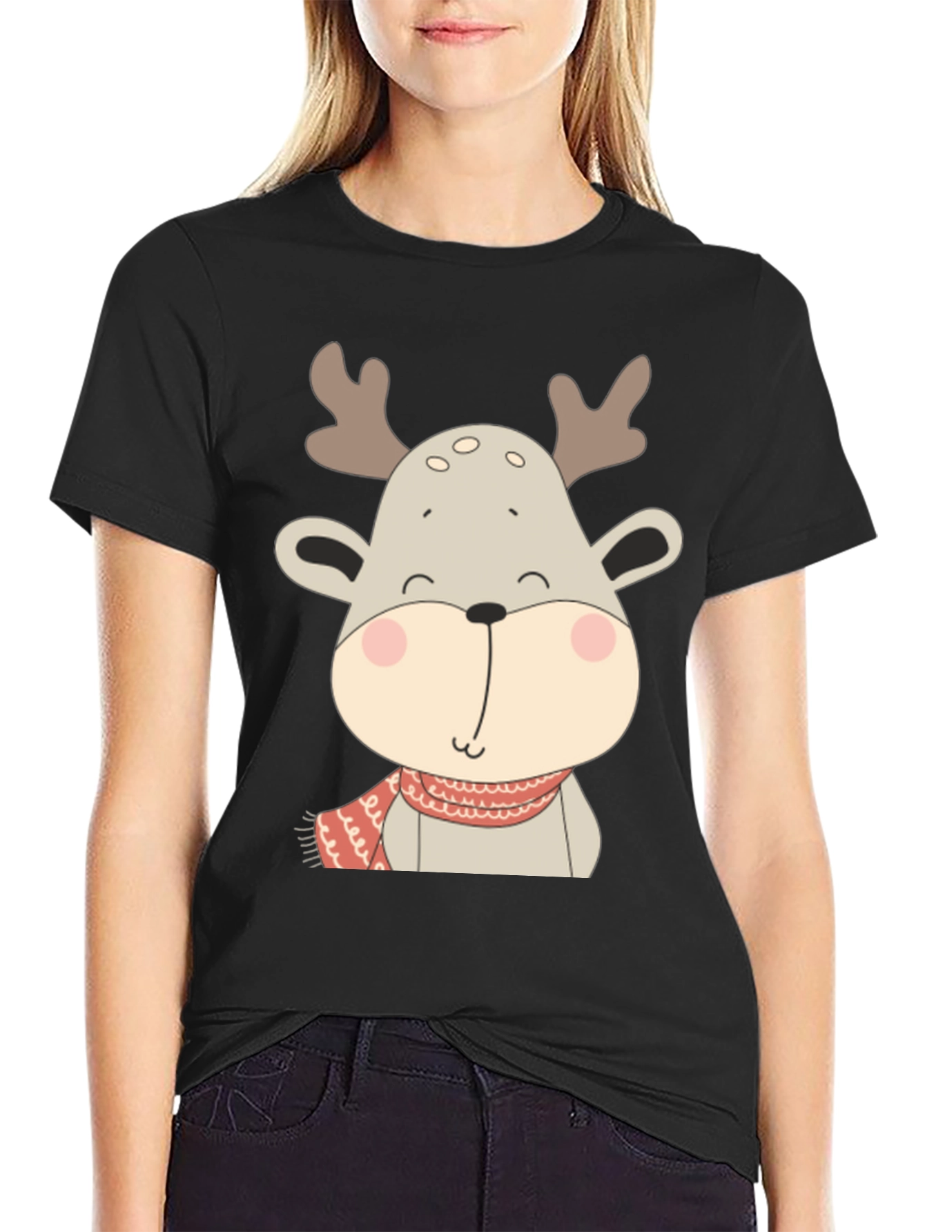 Cute Reindeer Graphic T-Shirt