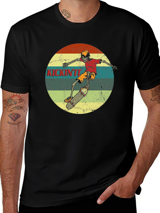 Skateboard Skeleton Graphic Tee - Kickin It