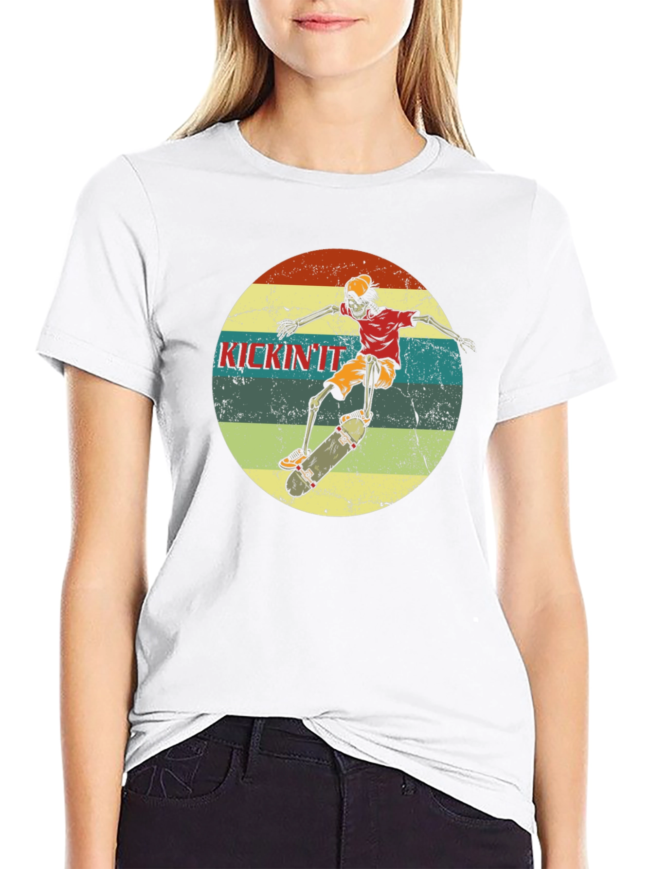 Skateboard Skeleton Graphic Tee - Kickin It