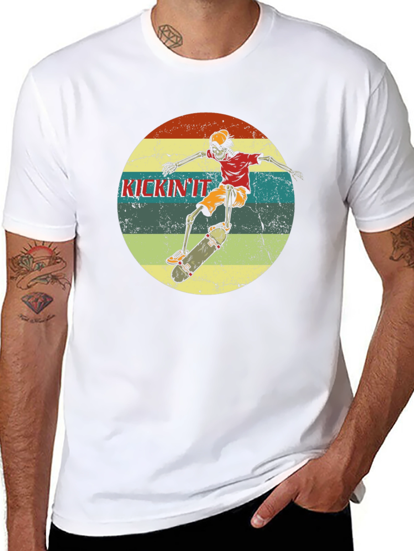Skateboard Skeleton Graphic Tee - Kickin It