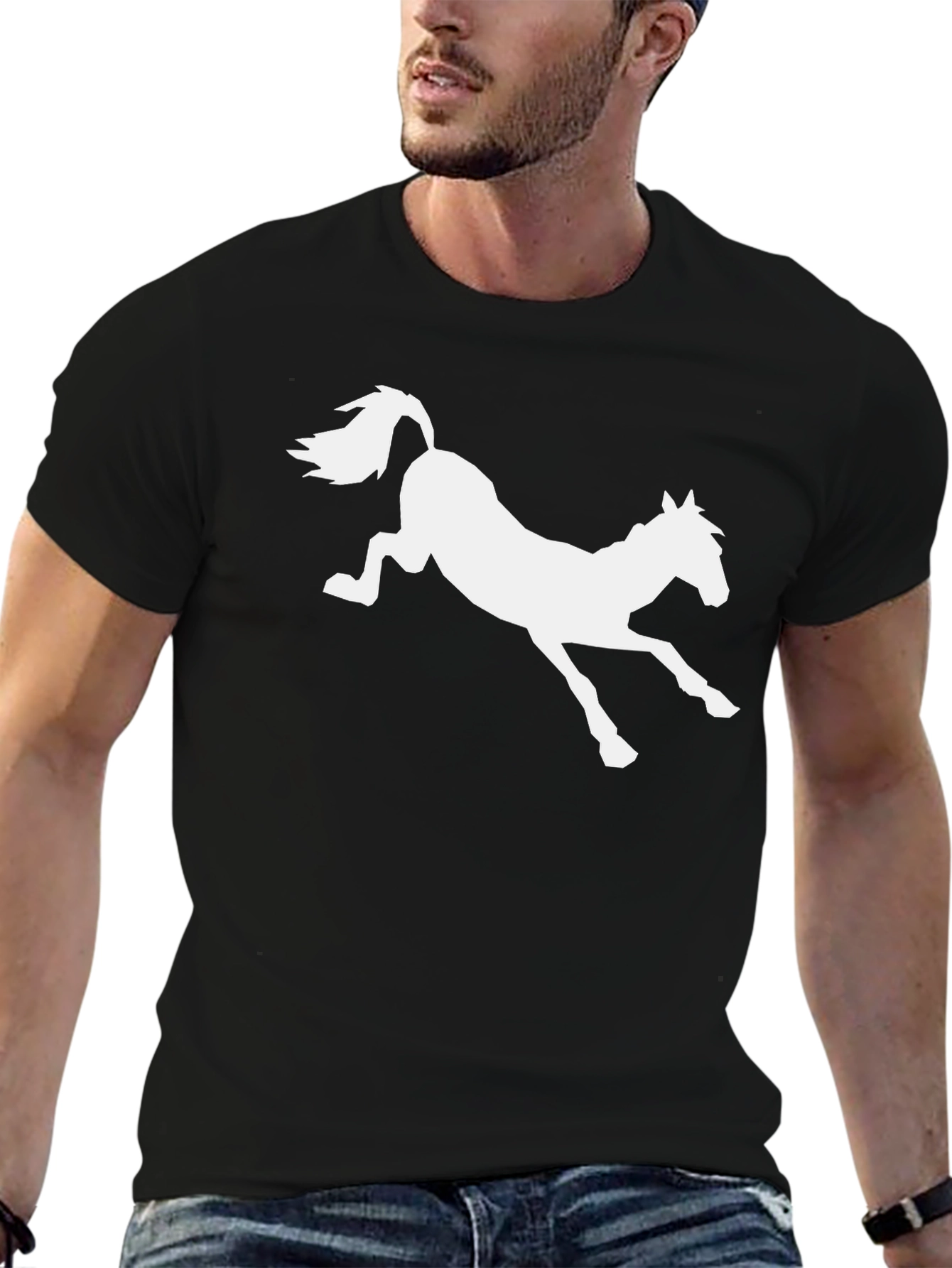 Horse Silhouette Black T-Shirt