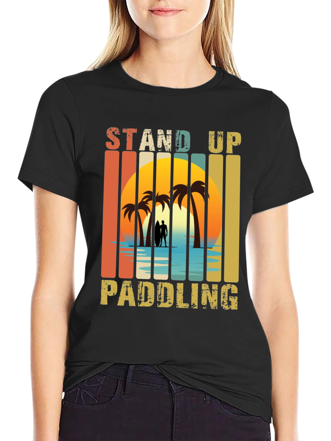 Stand Up Paddling Retro Graphic Tee