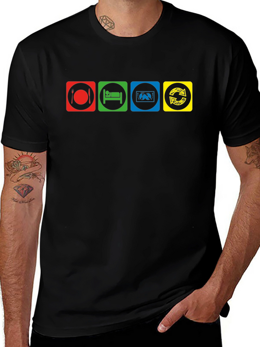 Eat Sleep Code Repeat Black Graphic T-Shirt