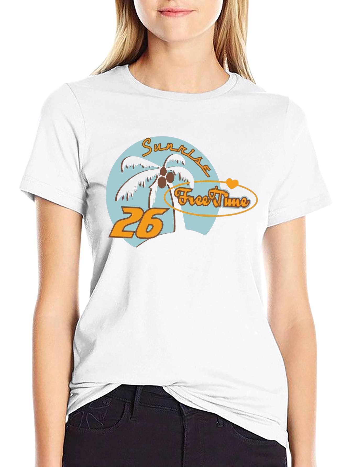 Sunrise Free Time Graphic Tee - Tropical Vibe T-Shirt