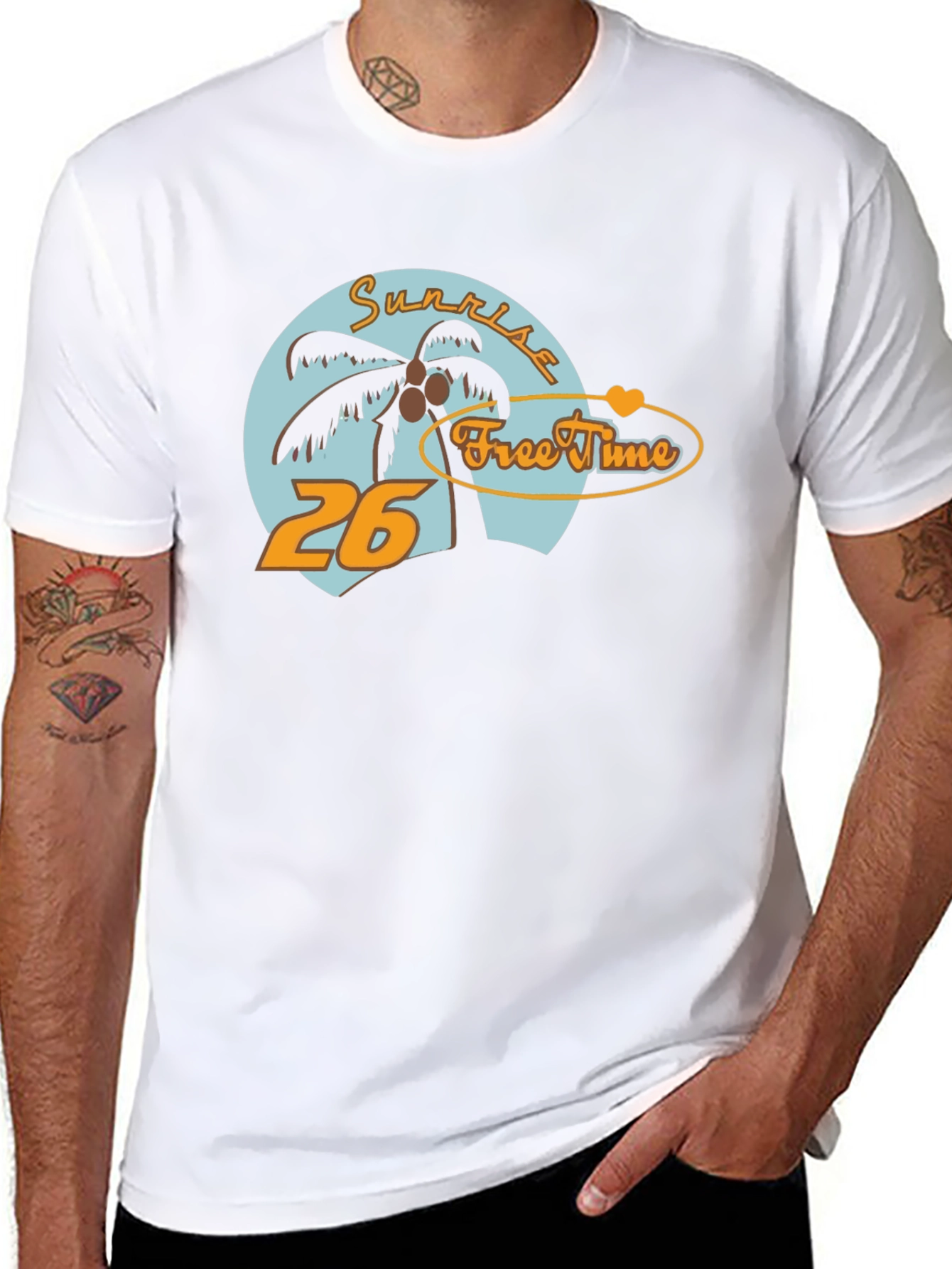 Sunrise Free Time Graphic Tee - Tropical Vibe T-Shirt