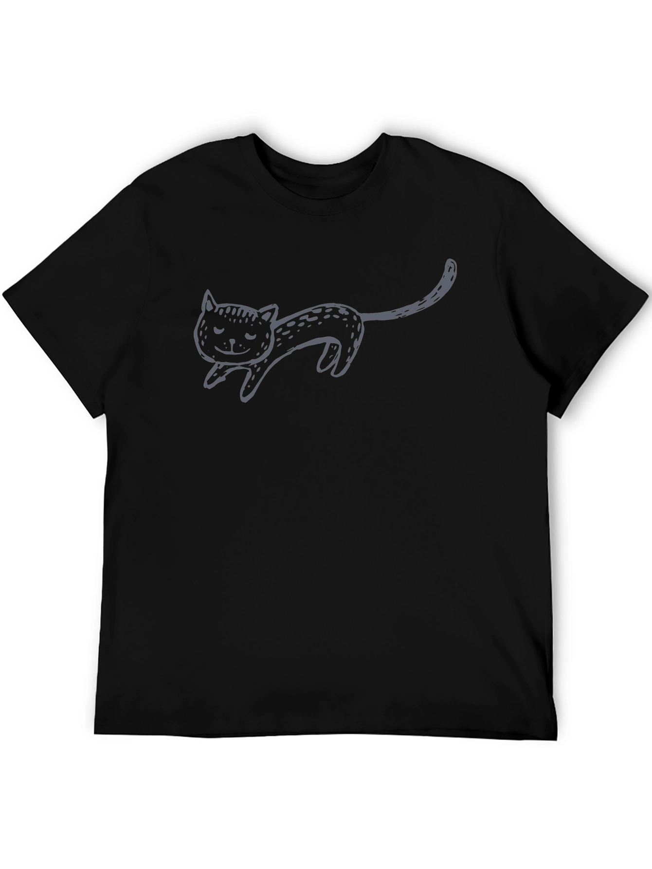 Mens Black Cat Graphic T-Shirt