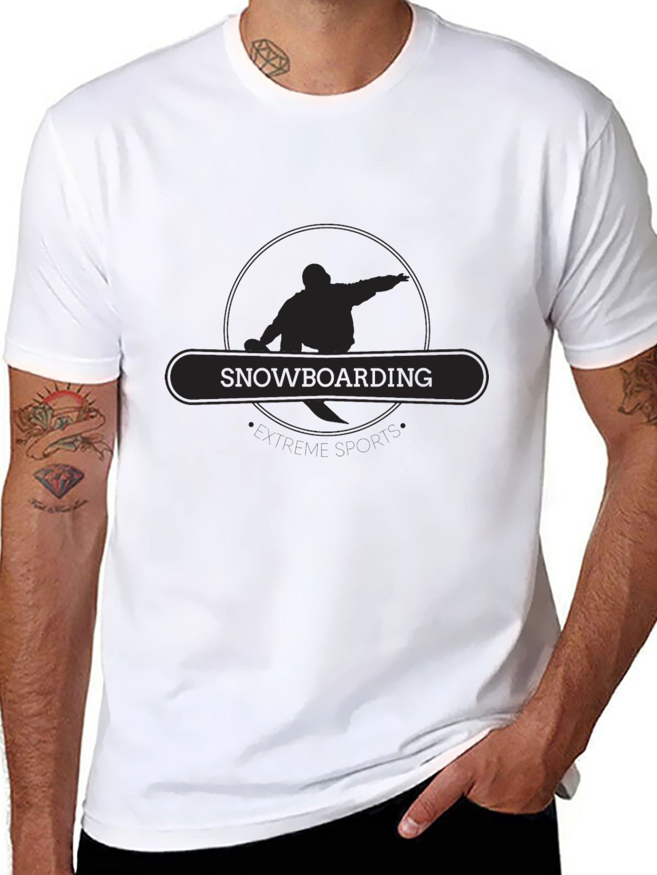 Snowboarding Silhouette Tee - Black Graphic T-Shirt