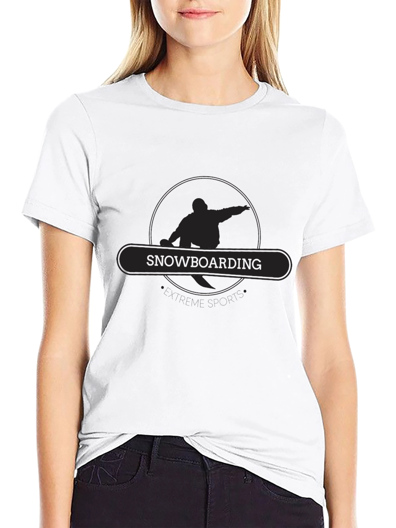 Snowboarding Silhouette Tee - Black Graphic T-Shirt