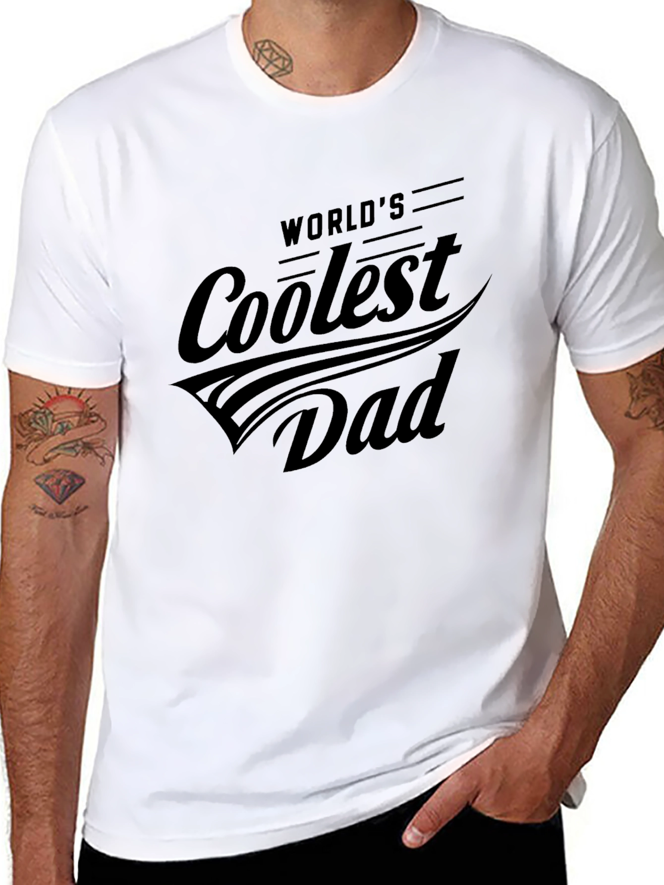 Worlds Coolest Dad Black T-Shirt