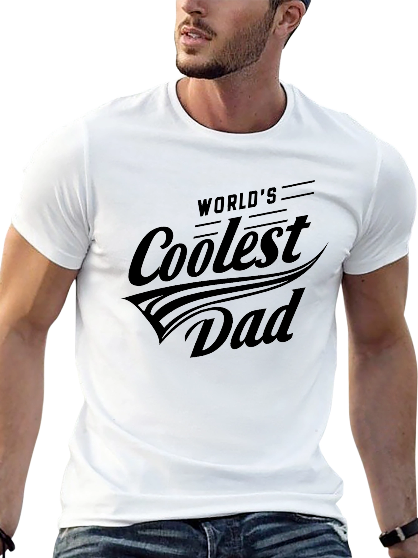 Worlds Coolest Dad Black T-Shirt