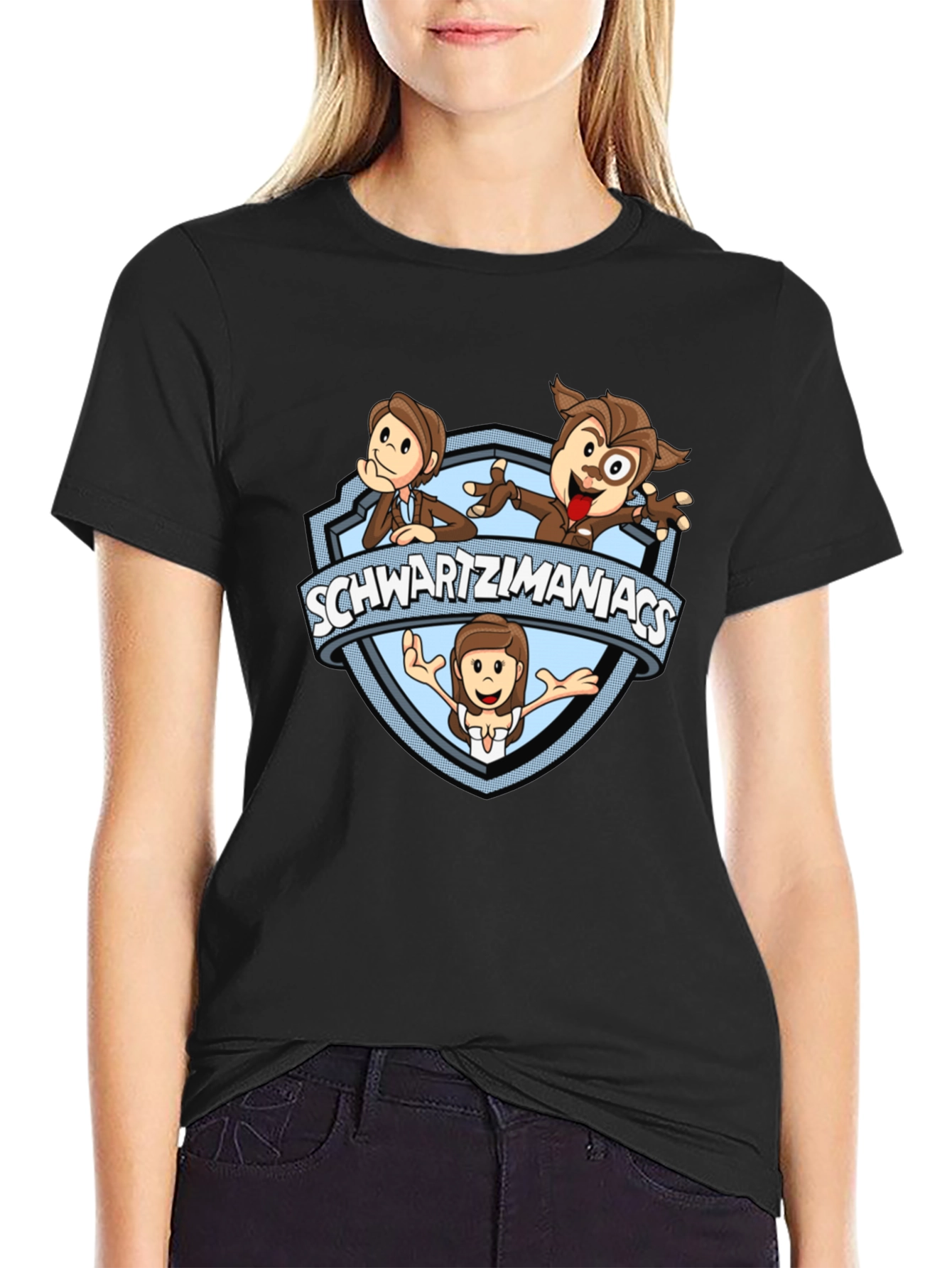 Schwartzimanizcs Cartoon Black T-Shirt