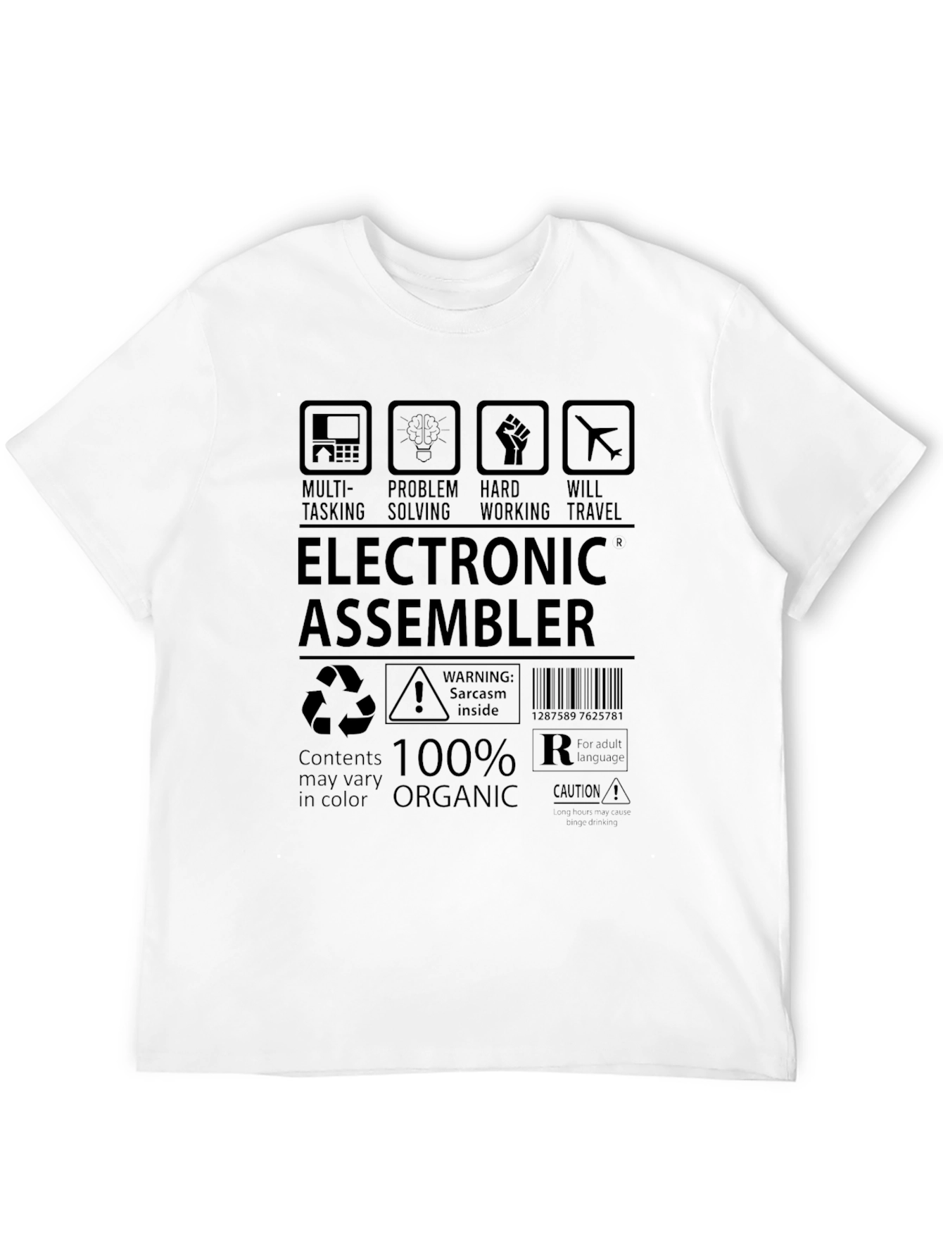 Electronic Assembler 100% Organic T-Shirt